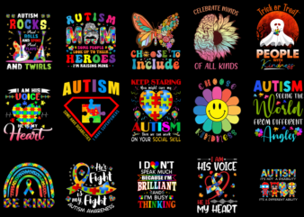 15 Autism Awareness Shirt Designs Bundle P2 Autism Awareness T-shirt, Autism Awareness png file, Autism Awareness digital file, Autism Awar