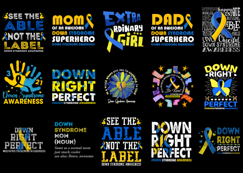 15 Down Syndrome Shirt Designs Bundle P2, Down Syndrome T-shirt, Down Syndrome png file, Down Syndrome digital file, Down Syndrome gift, Dow