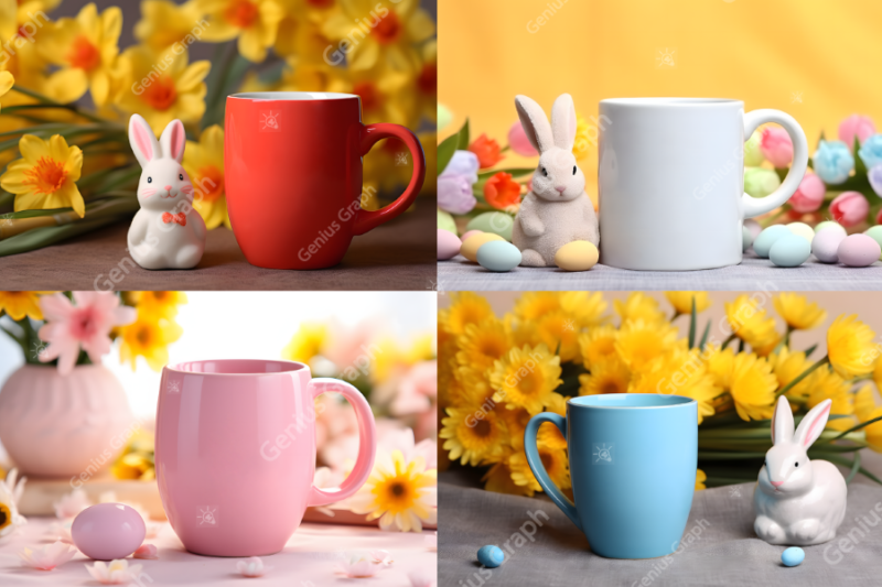 Easter Sunday Coffee Mug Mockup Bundle