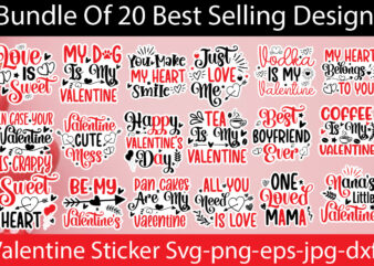 Valentine Sticker SVG Bundle,Valentines Day Sticker Bundle,Valentine’s Day Sticker Bundle, Valentine’s SVG and PNG, Retro Valentine Stickers
