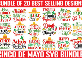 Cinco De Mayo T-shirt Bundle,Mexico SVG, Cinco de Mayo T-shirt Bundle,Happy Cinco De Mayo, Fiesta Squad svg png,Cinco De Mayo Svg Bundle, C