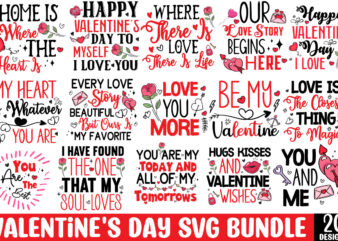 Valentine's day t-shirt bundle,20 designs,valentines day svg bundle,valentines day svg, porch sign svg, valentine svg bundle, valentine svg