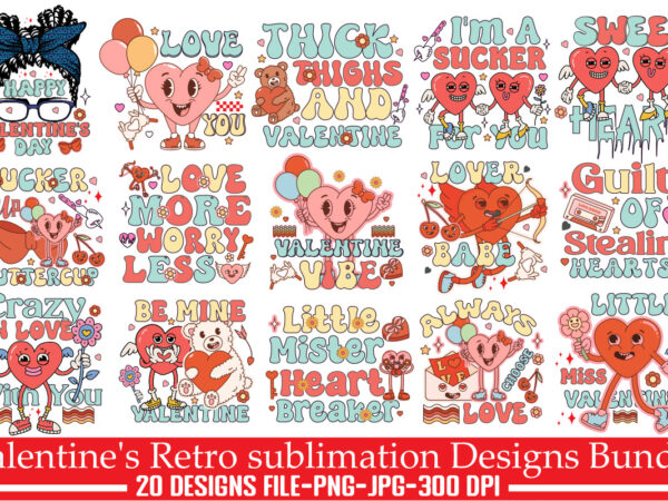 Retro valentines png sublimation bundle,valentines sublimation design,retro valentine png bundle, groovy valentine png, valentine png, love