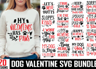 Dog Valentine T-shirt Bundle, Valentine SVG,Dog Valentine Svg Bundle,Dog valentine clipart, pet valentine,My Valentine Has Four Paws SVG, V