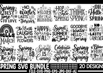 Spring SVG Bundle,Spring SVG Cut File,Spring SVG Bundle, Spring SVG,Spring svg, Hello Spring Svg, Spring is Here Svg, Spring quote bundle,Cr t shirt template vector