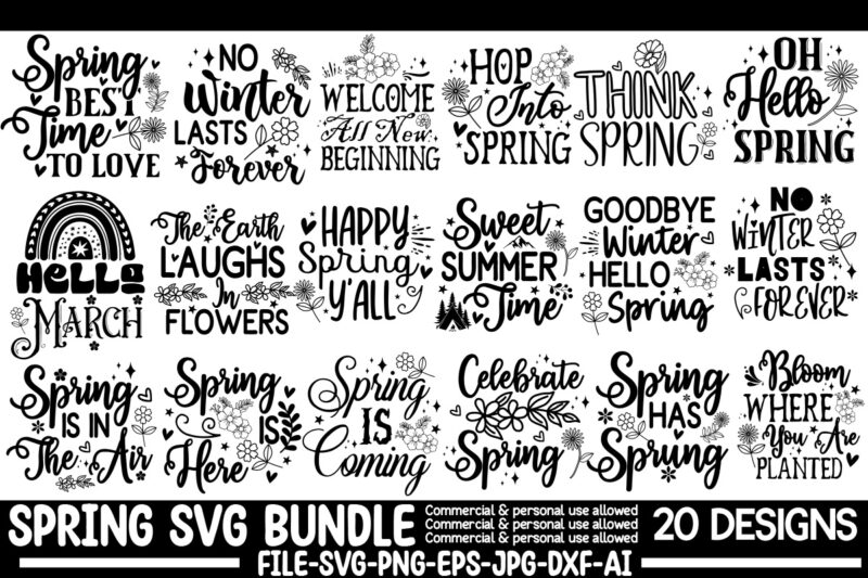 Spring SVG Bundle,Spring SVG Cut File,Spring SVG Bundle, Spring SVG,Spring svg, Hello Spring Svg, Spring is Here Svg, Spring quote bundle,Cr