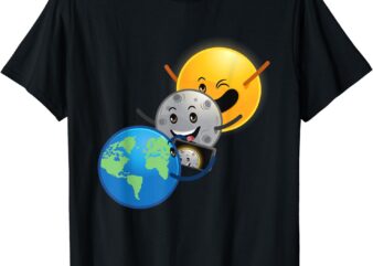 2024 Total Solar Eclipse Earth Moon Sun Photobomb Lover Gag T-Shirt