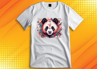 Cute Panda t shirt vector file