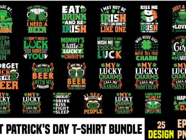 St patrick’s day t shirt design bundle