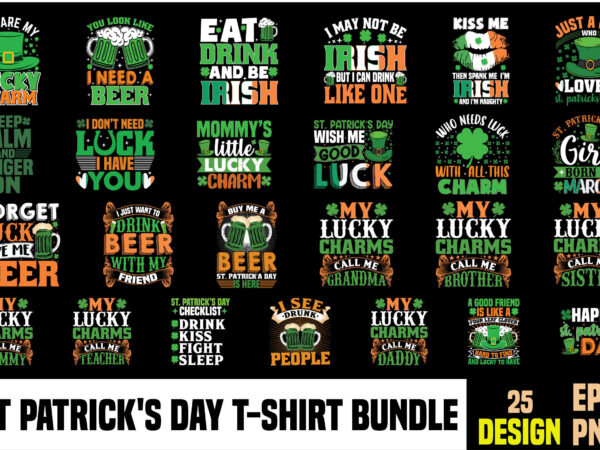 St patrick’s day t shirt design bundle