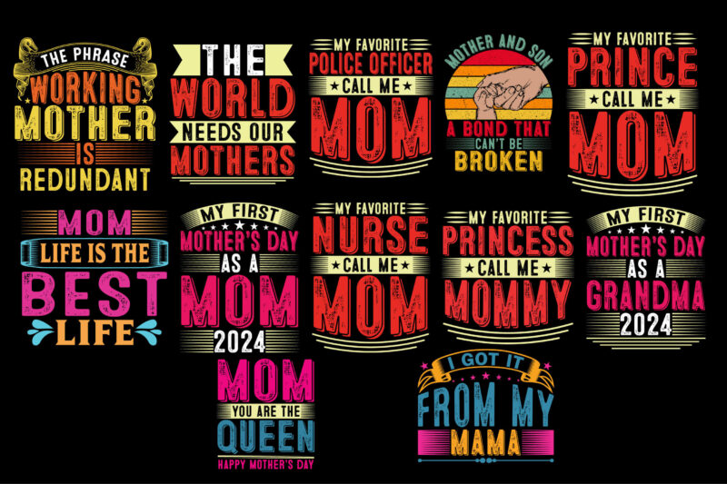 mother’s day t shirt design bundle