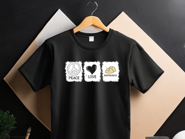 Peace love empanadas retro empanada lover food lover t-shirt esign vector, empanada shirt, empanada lover, food lover, empanada shirt,