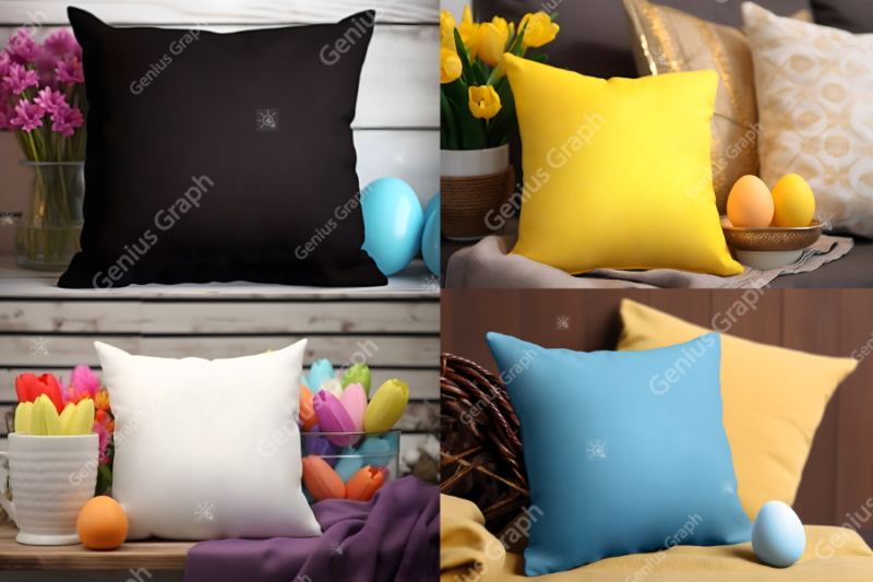 Easter Sunday Throw Pillow Mockup Bundle