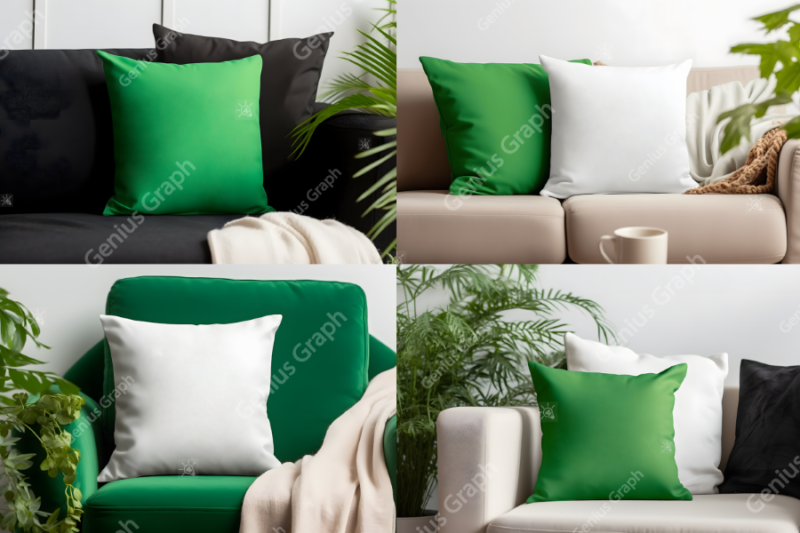 St Patrick’s Pillow Mockup Bundle