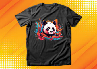 Cute Panda t shirt vector file