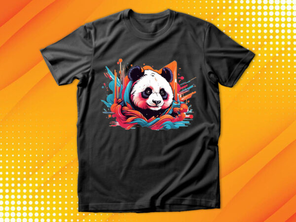 Cute panda t shirt vector file