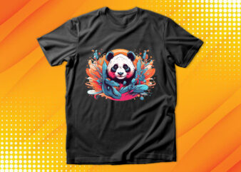 Cute Panda t shirt vector file