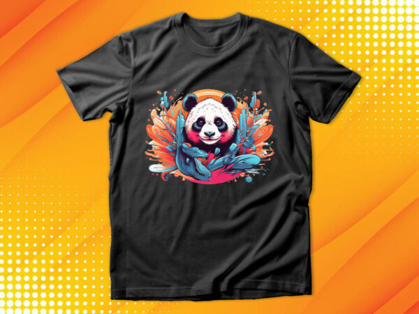 Cute panda t shirt vector file