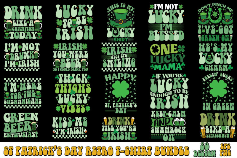 St Patrick’s Day Retro Design Bundle