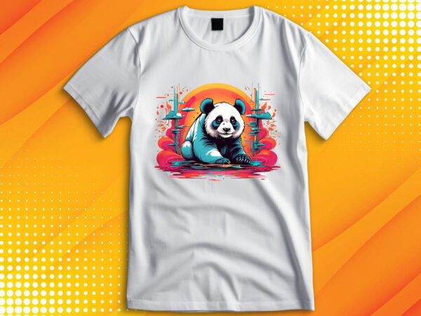 Cute panda t shirt vector file