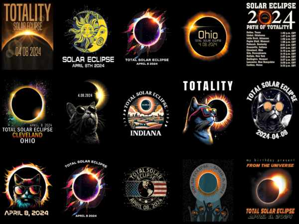 15 total solar eclipse 2024 shirt designs bundle p4, total solar eclipse 2024 t-shirt, total solar eclipse 2024 png file, total solar eclips