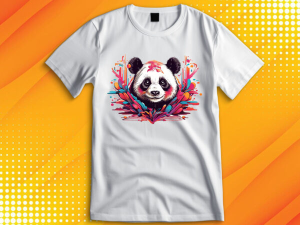 Cute panda t shirt vector file