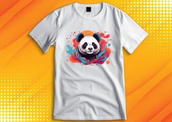 Cute Panda t shirt vector file