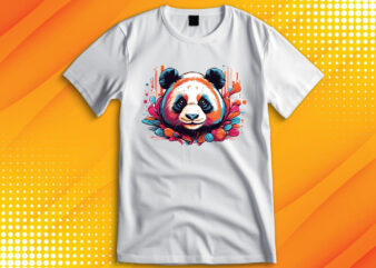 Cute Panda t shirt vector file