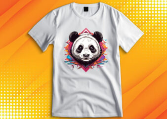 Cute Panda t shirt vector file