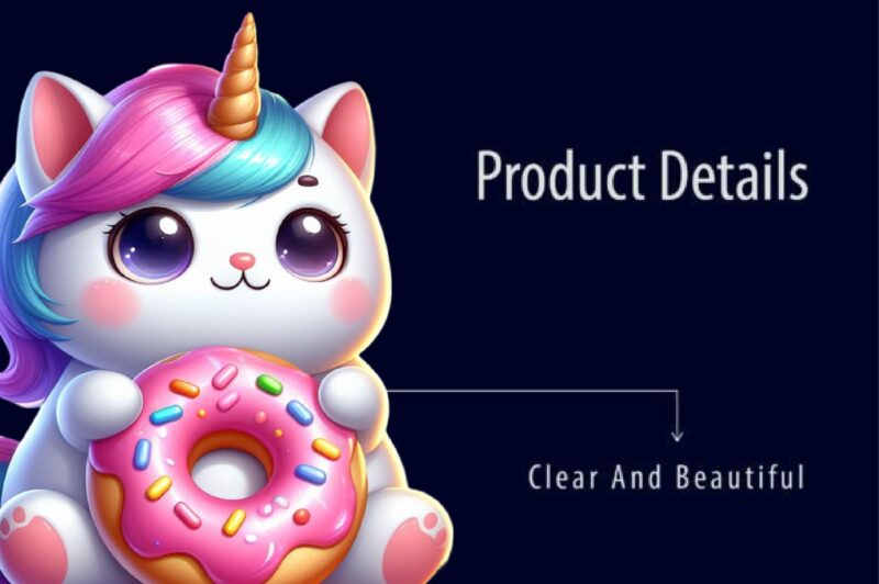 Cat Unicorn and Donut Sublimation