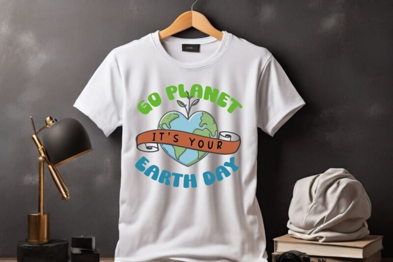 Go Planet Its Your Earth Day 2024 Teacher Kids Groovy T-Shirt design vector, earth, conservation, eco, environmental, global, globe, planet