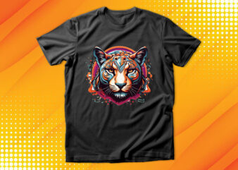 Panther head t shirt illustration