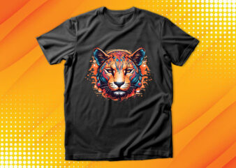 Panther head t shirt illustration