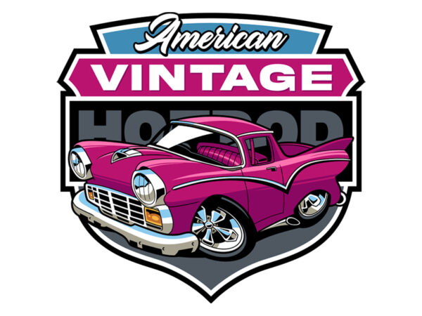 American vintage hotrod t shirt vector