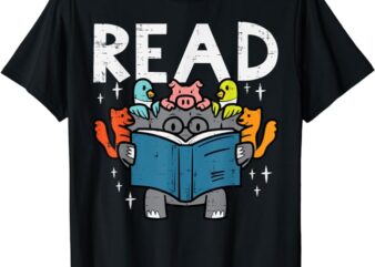 Animals Read Reading Book Librarian Across America Kids T-Shirt