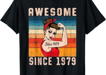 Awesome Since 1979 45th Birthday Gifts Women 45 Year Old T-Shirt
