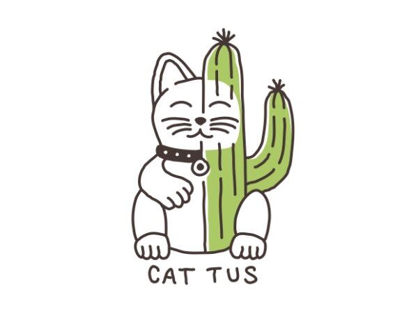 Cat tus cat cactus t shirt vector file