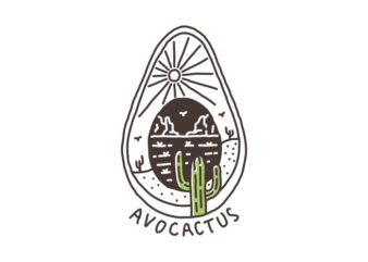 Avocactus Avocado Cactus t shirt vector