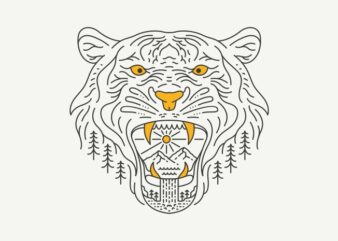 Wild Tiger and Wild Nature t shirt design for sale