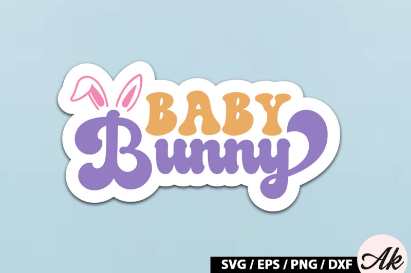 Baby bunny Retro Sticker