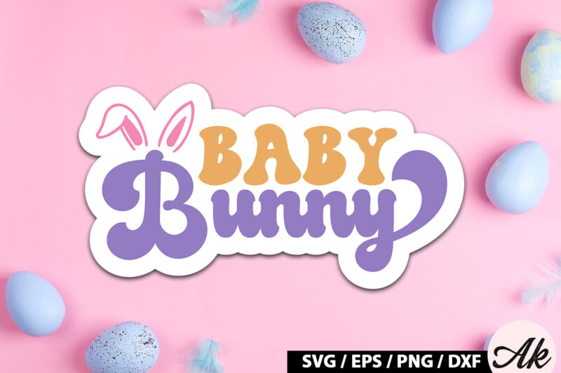 Baby bunny Retro Sticker