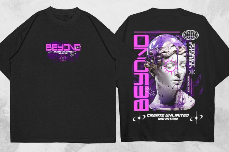 Futuristic Streetwear Chrome T-shirt Designs Bundle, Futuristic Chrome brutalism, Cybercore Streetwear Design