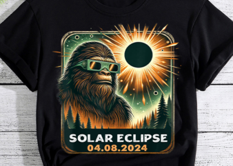 Bigfoot Solar Eclipse 2024 With Eclipse Glasses T-Shirt