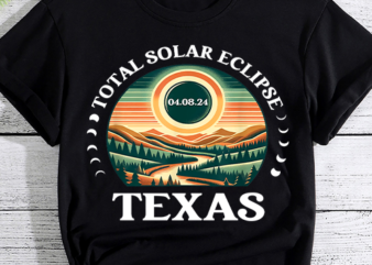 Bigfoot Texas Total Solar Eclipse 2024 With Eclipse Glasses T-Shirt