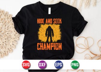 Hide And Seek Champion Bigfoot T-shirt Design Print Template
