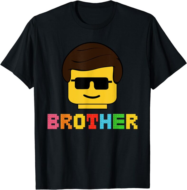 Block Brick Building Brother Master Builder Matching Family T-Shirt