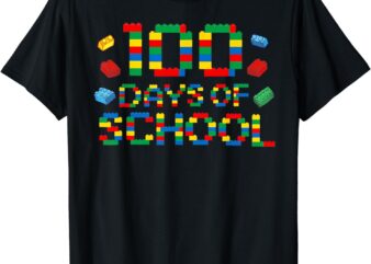 Brick Builder Fun Blocks 100th Day Of School Shirt For Boys T-Shirt