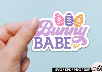 Bunny babe Retro Sticker