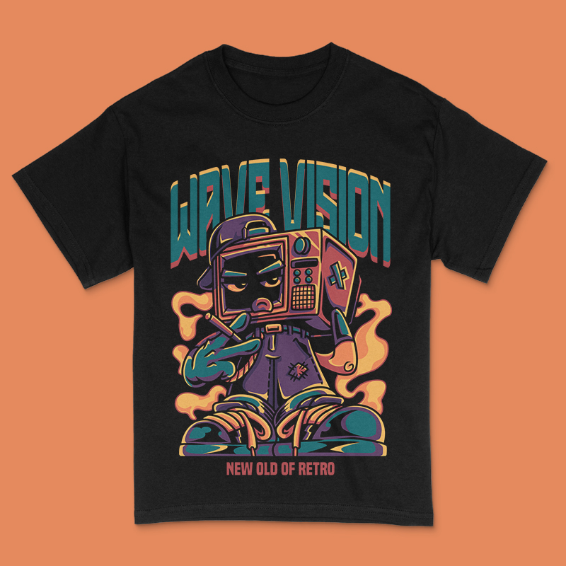 Wave Vision T-Shirt Design Template