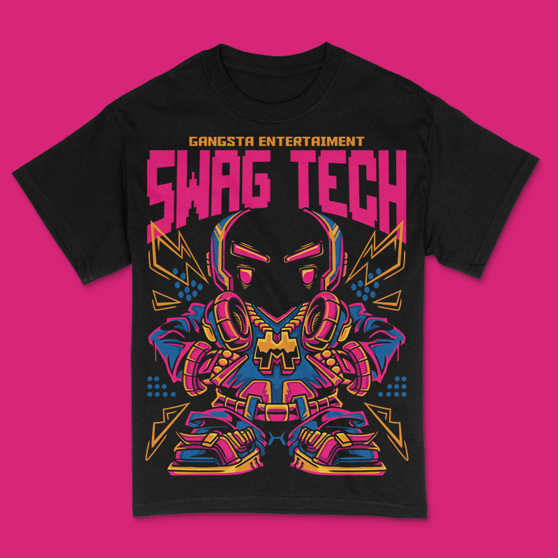 Swag Tech T-Shirt Design Template